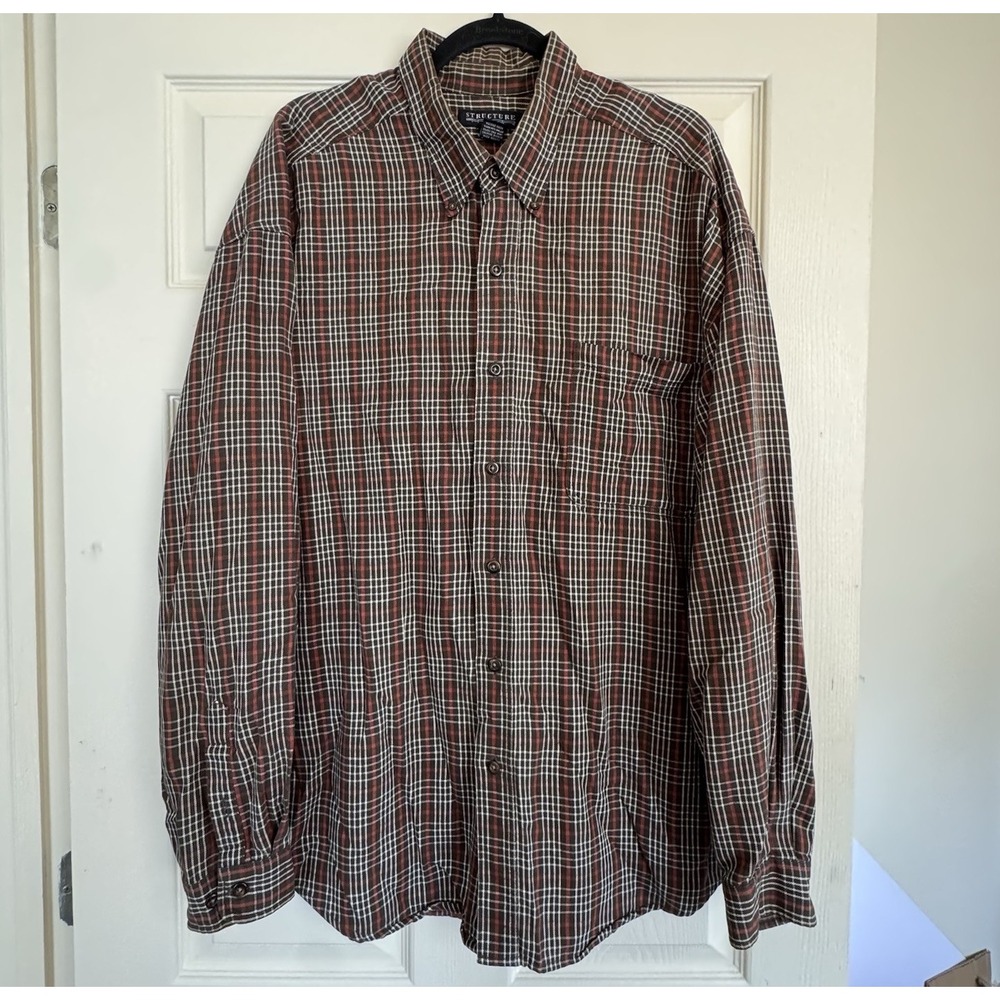 Structure Men's Shirt Button Up XL Plaid / Checkered